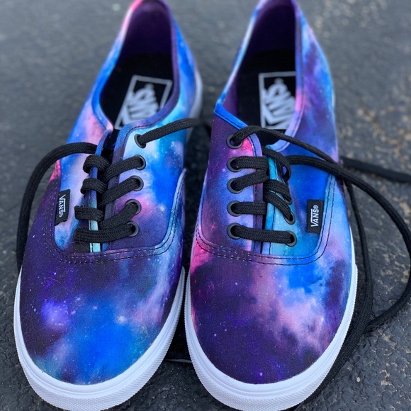 galaxy checkered vans
